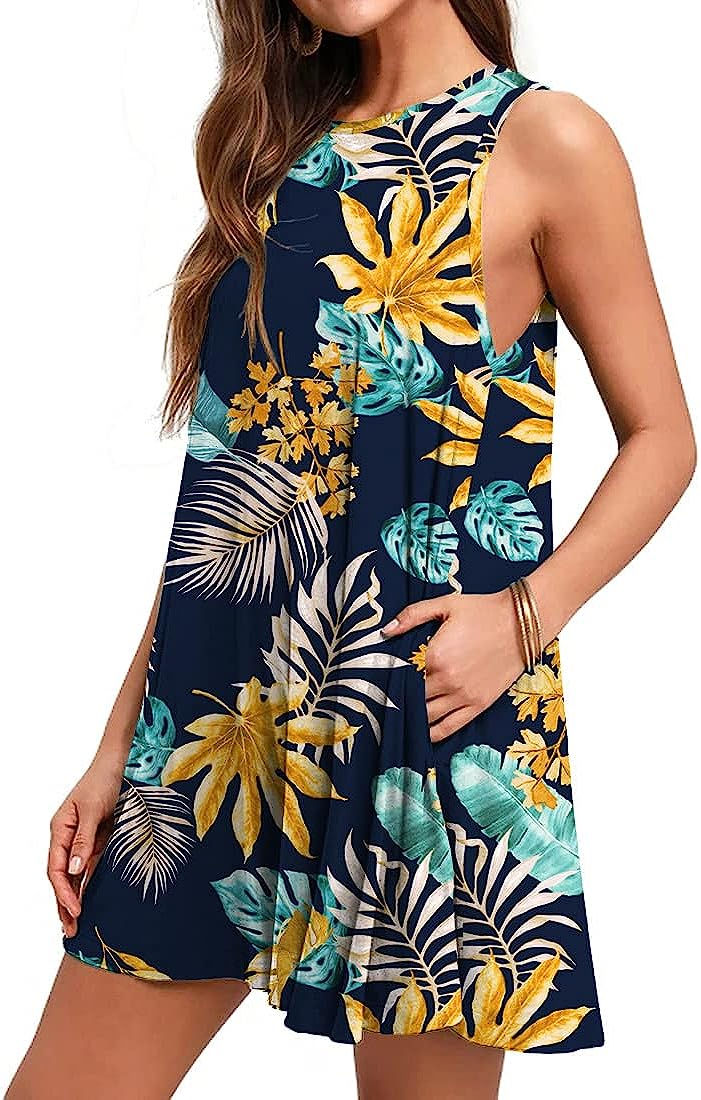 Thumbnail: WEACZZY Women Summer Casual Swing T Shirt Dresses Beach Cover up Loose Dress