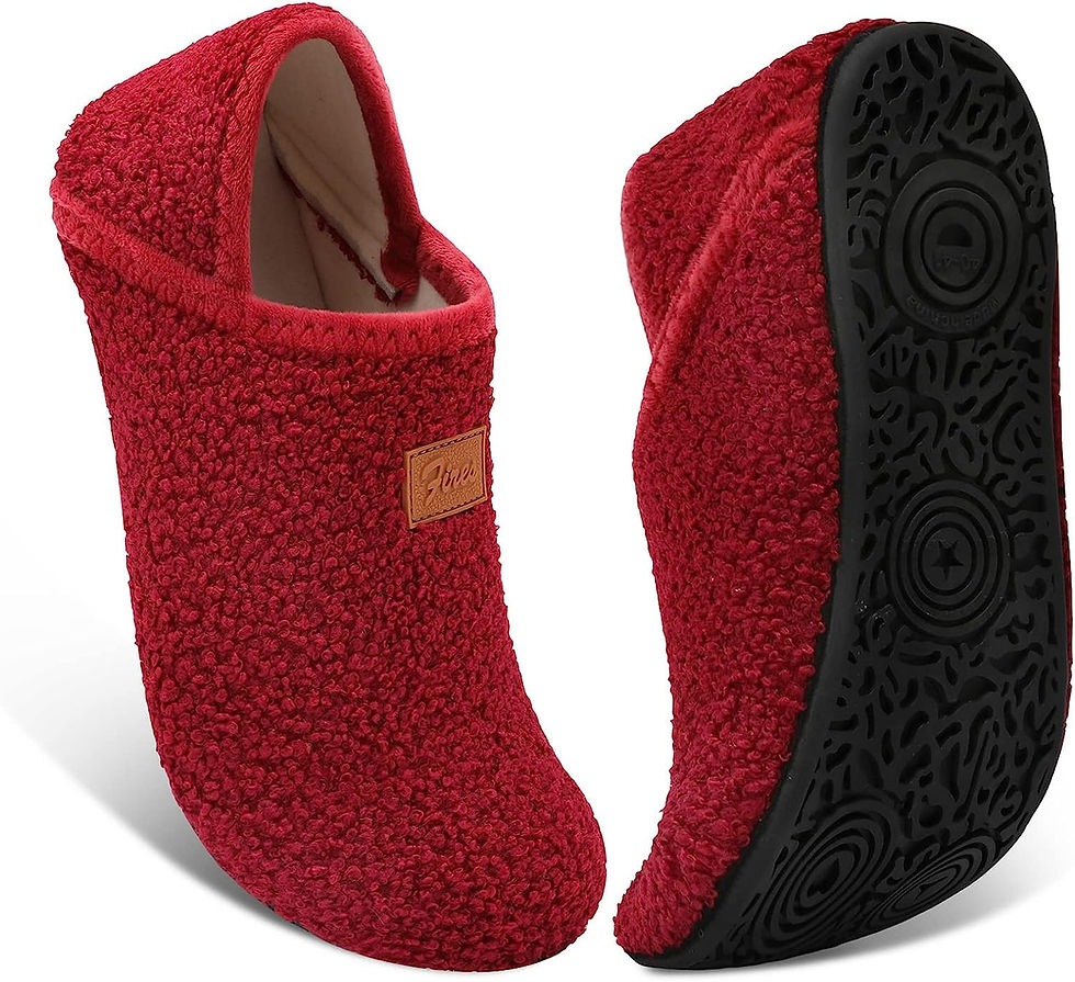 Thumbnail: Fires Womens Mens Slippers with Rubber Sole Soft-Lightweight House Slipper Sock