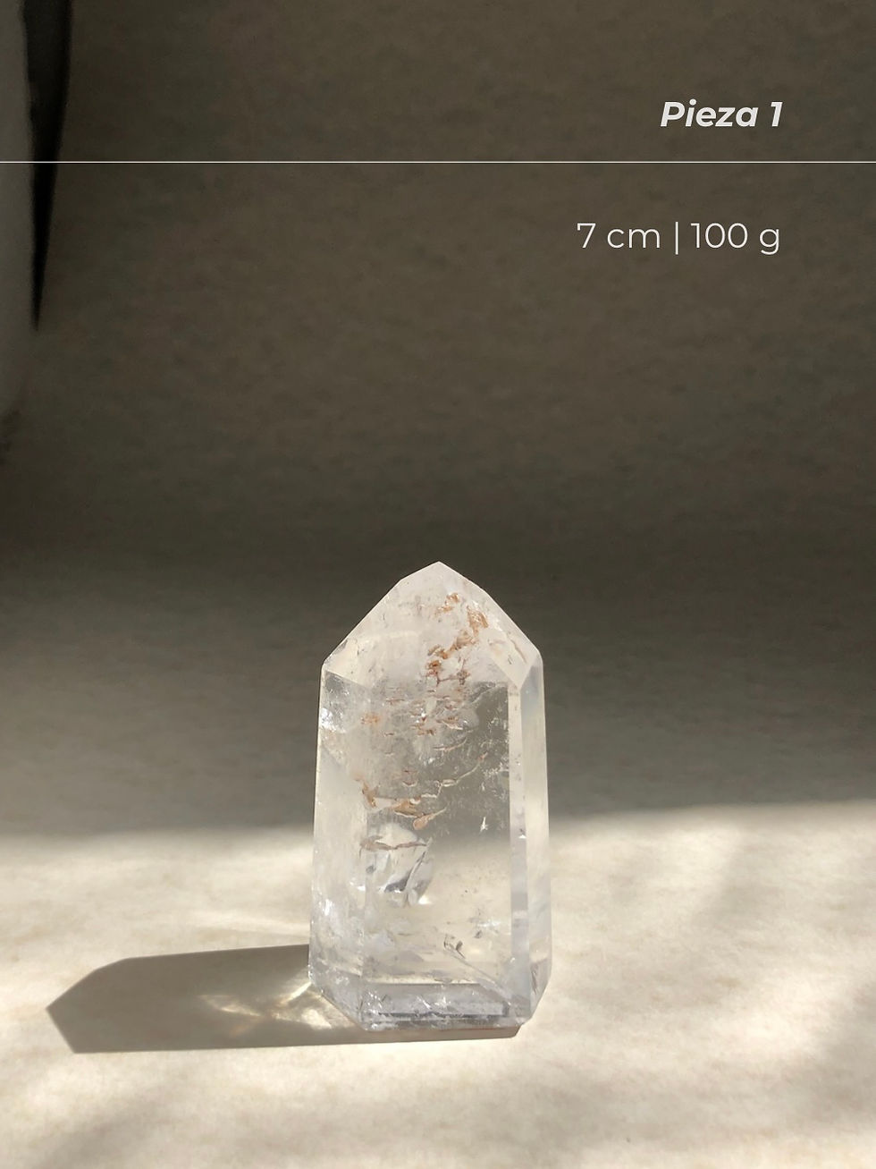 Puntas de Cuarzo Cristal natural, piezas únicas por su transparencia e inclusiones