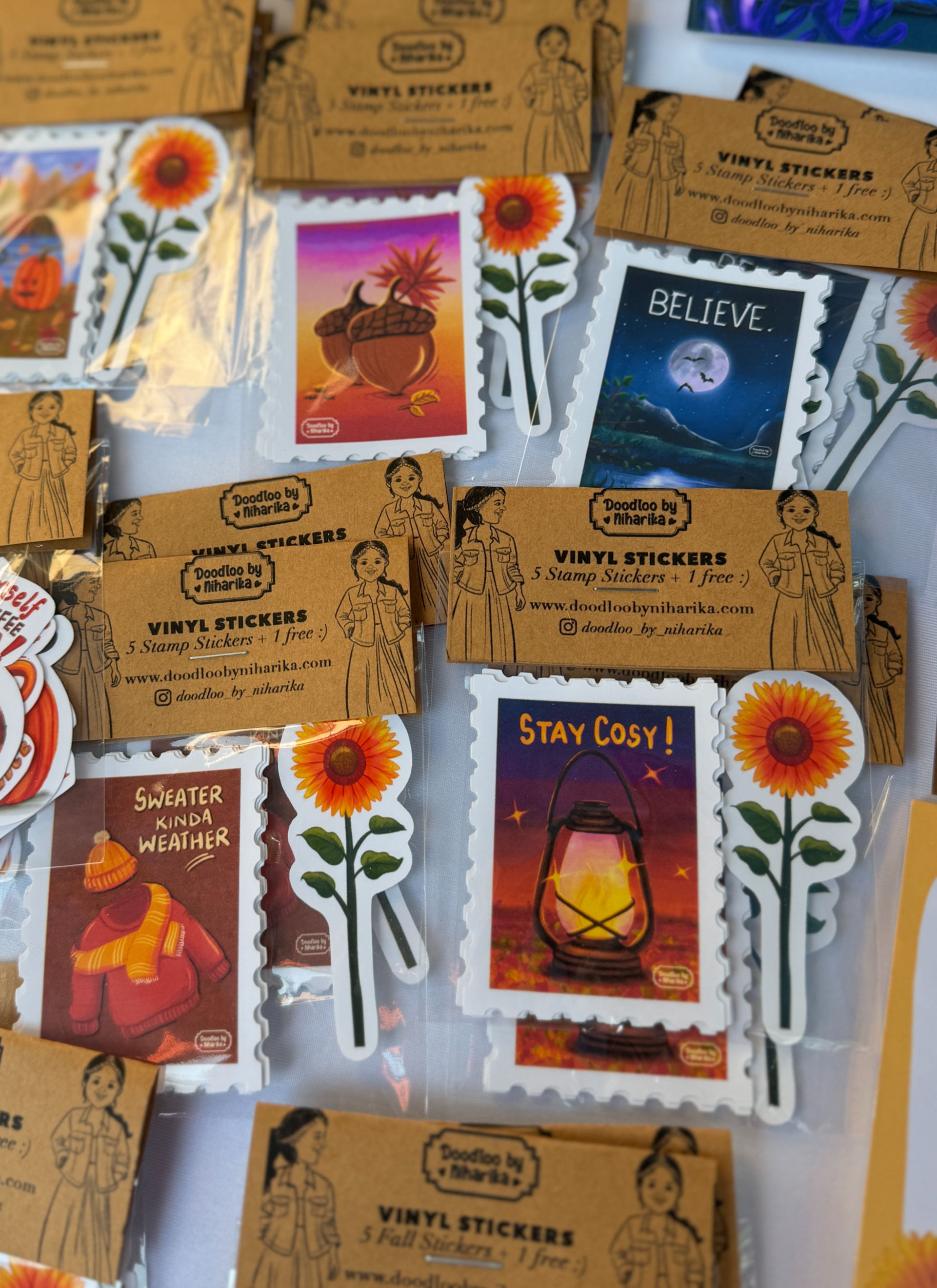 Stamp Stickers (Set of 5 + 1 Freebie): Fall/Halloween edition