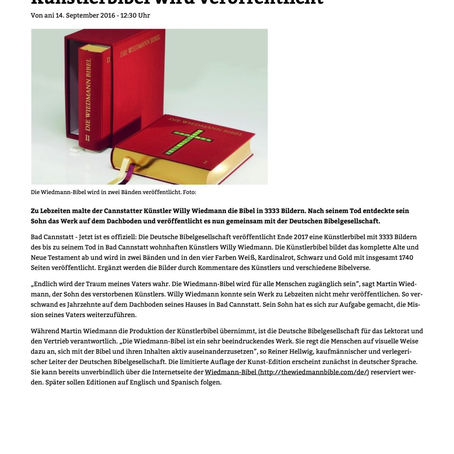 Pressestimmen: Künstlerbibel wird veröffentlicht