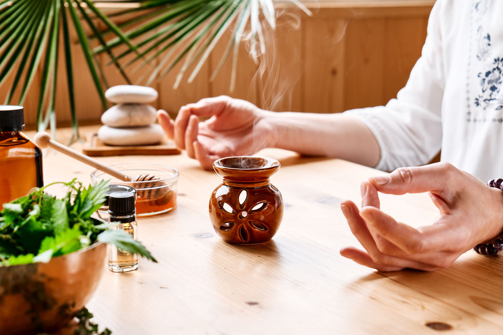 Aromatherapy session showcasing essential oils for relaxation.