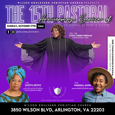 15th Pastoral Anniversary Service of Rev. Dr. Carol Green-Freeman