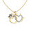 Miniatura: 1/6 CTW ROUND DIAMOND DOUBLE HEART PENDANT AND CHAINS 10K YELLOW GOLD