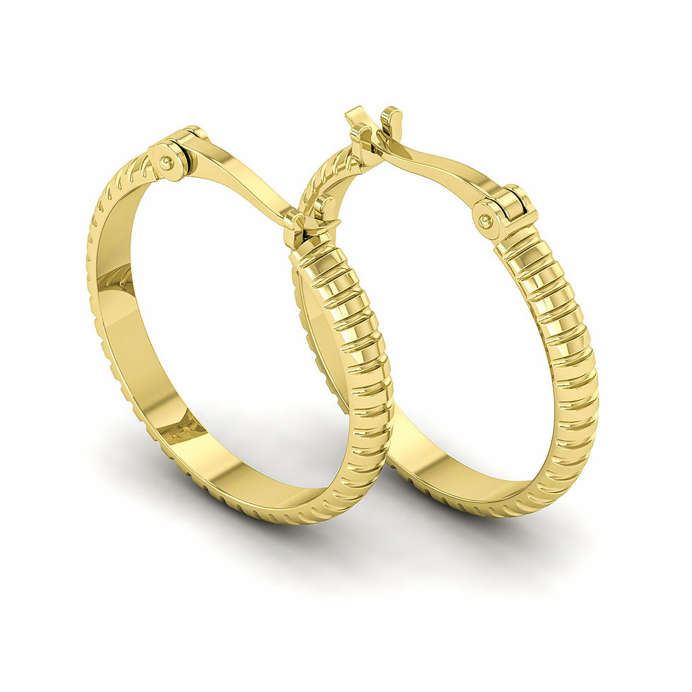 Thumbnail: 14KT YELLOW GOLD HOOP EARRINGS