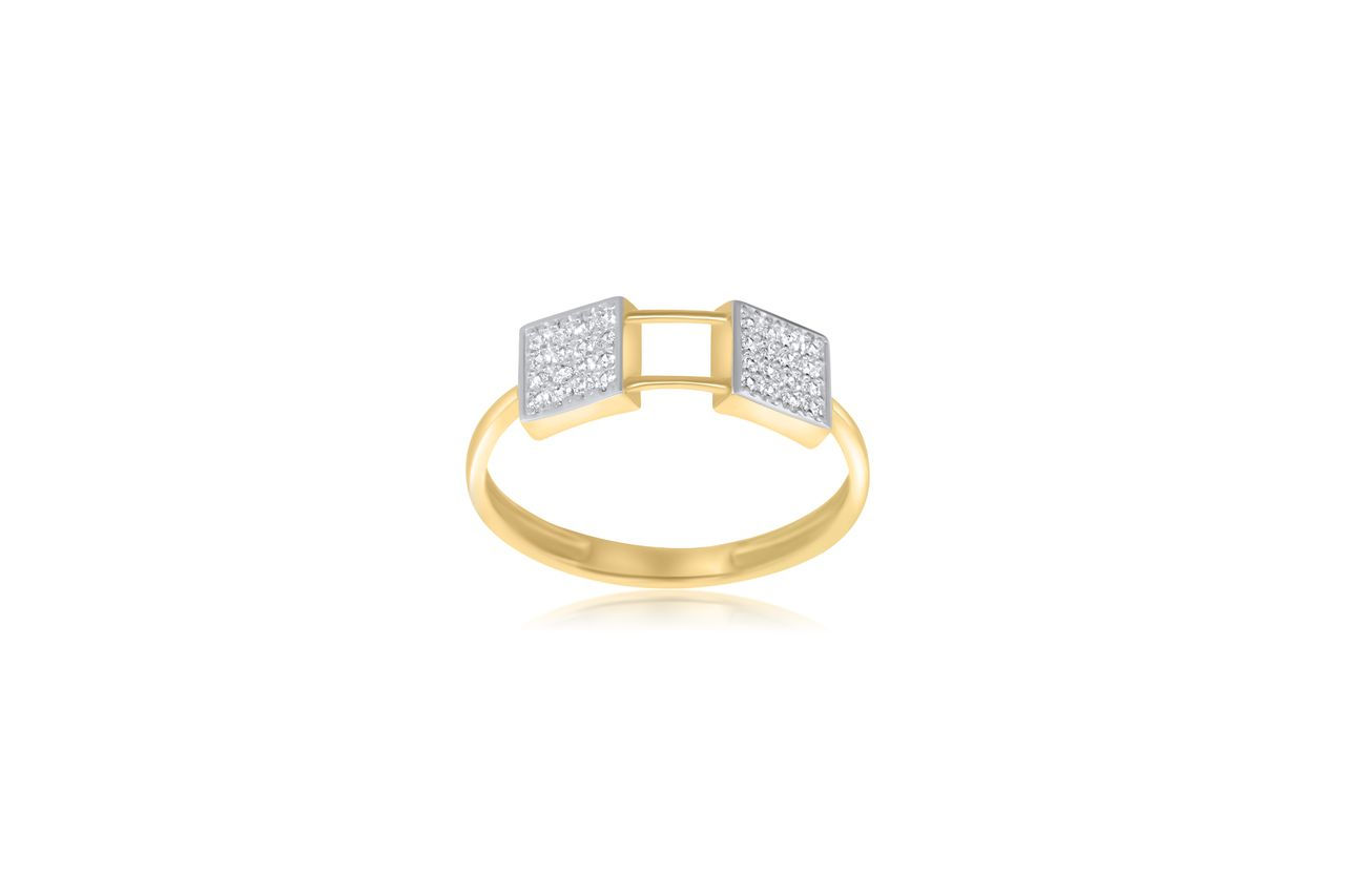 14K YELLOW GOLD CZ RING