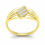 Miniatura: 1/20 CTTW 10K YELLOW GOLD ROUND DIAMOND STRIPE BAND RING