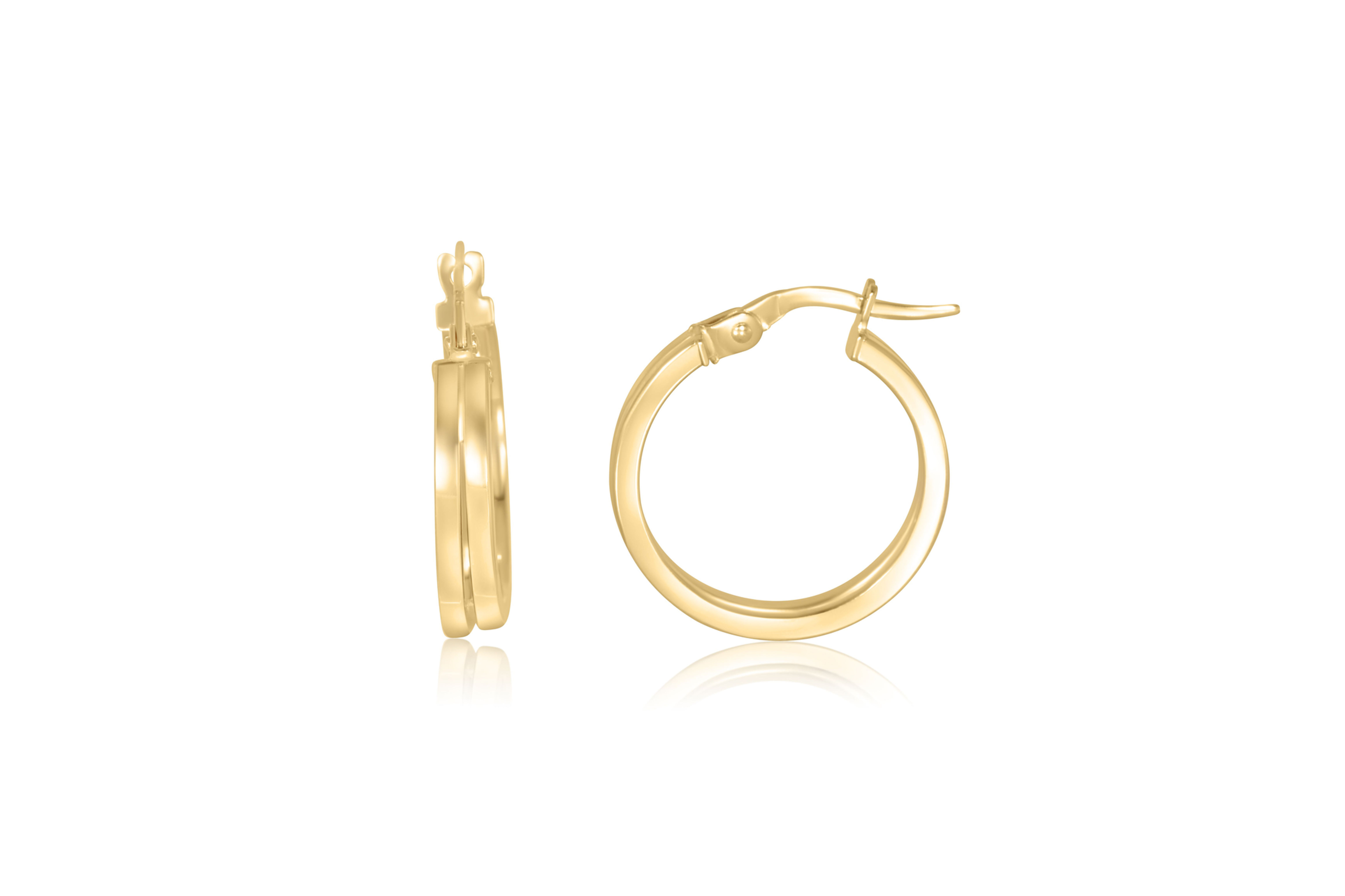 14K YELLOW GOLD DOUBLE ROUND HOOP EARRINGS