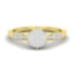 Thumbnail: 1/5 CTW DIAMOND CLUSTER RING WITH 10K YELLOW GOLD
