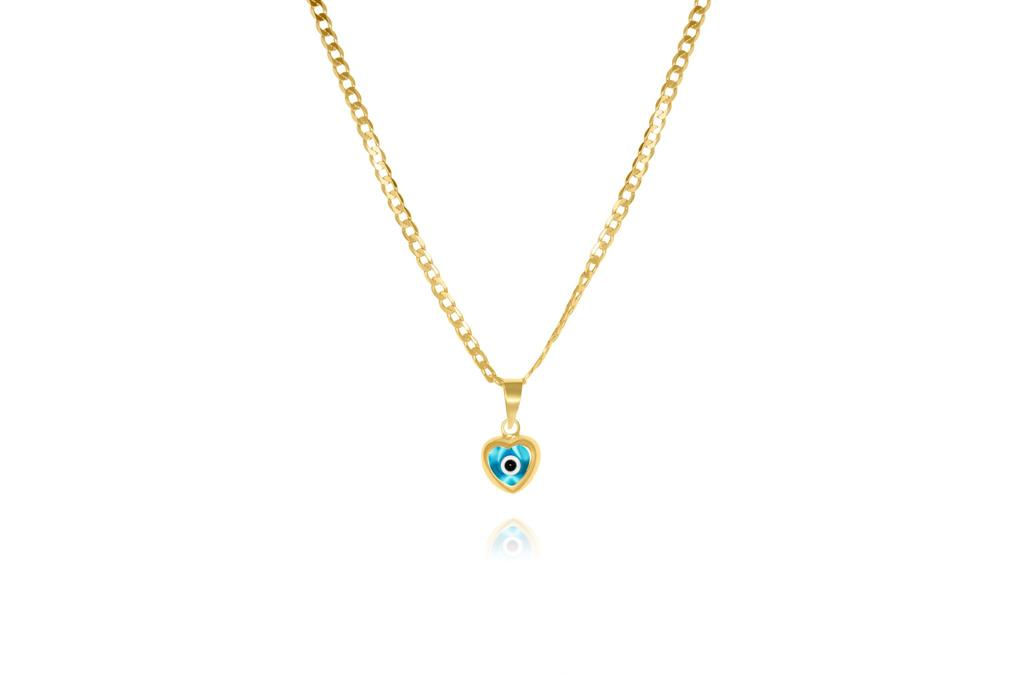 14K YELLOW GOLD HEART PENDANT NECKLACE