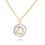 Miniatura: 14K TWO TONE  GOLD CZ ROUND HEART PENDANT NECKLACE