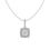 Miniatura: 1/4 CTTW DIAMOND SQUARE PENDANT AND CHAINS 10K WHITE GOLD ROUND