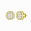 Miniatura: 1/6 CTTW DIAMOND SQUARE EARRINGS 10K YELLOW GOLD ROUND