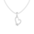 Thumbnail: 1/10 CTTW DIAMOND HEART PENDANT AND CHAINS 10K WHITE GOLD ROUND