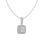 Miniatura: 1/4 CTTW DIAMOND SQUARE PENDANT AND CHAINS 10K WHITE GOLD ROUND