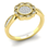 Miniatura: .12 CTW 10KT YELLOW GOLD ROUND DIAMOND MILGRAIN CABLE CLUSTER RING