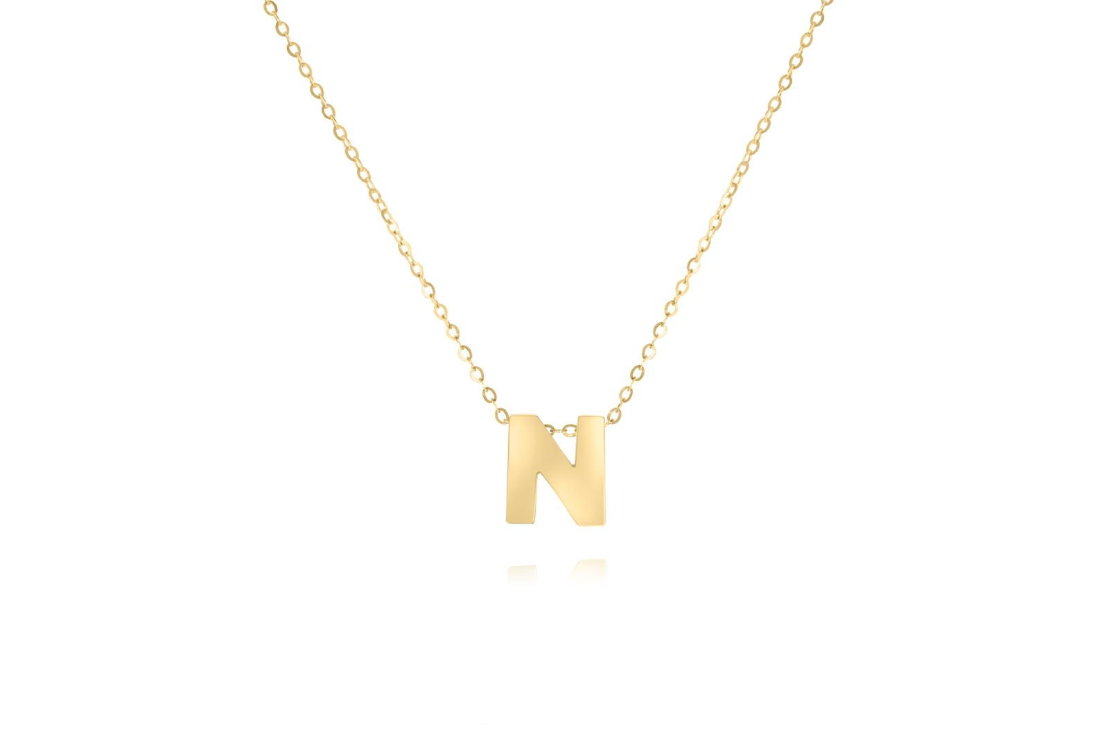 14K YELLOW GOLD INITIAL PENDANT NECKLACE