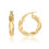 Miniatura: 14K YELLOW GOLD TEXTURED HOOP EARRINGS