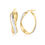 Thumbnail: 10K TWO TONE OVAL HOOP EARRINGS