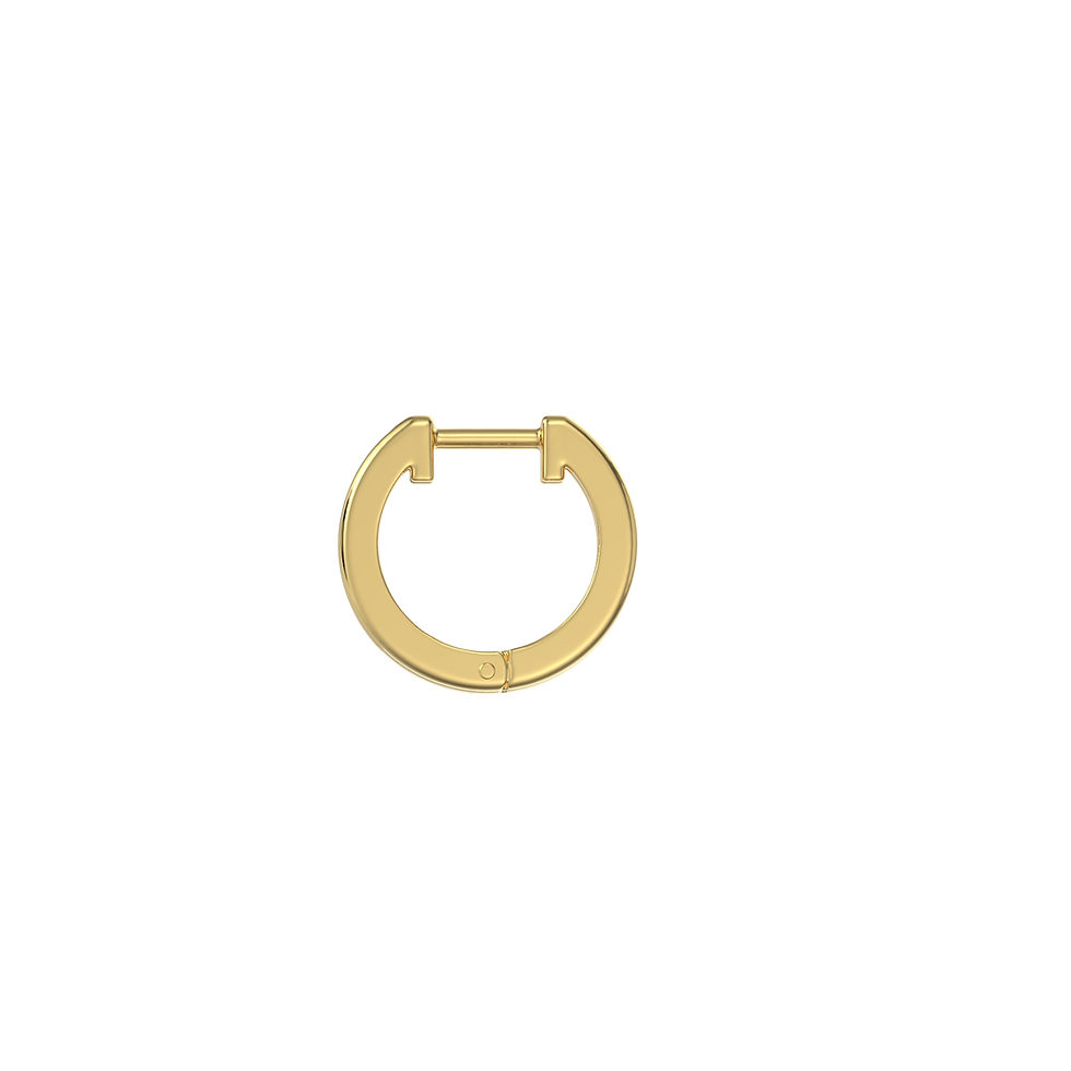 Thumbnail: 10K YELLOW GOLD ROUND DIAMOND SINGLE ROW HUGGIE EARRINGS 1/20 CTTW