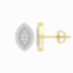 Thumbnail: 1/8 CTTW DIAMOND OVAL CLUSTER EARRINGS 10K YELLOW GOLD ROUND