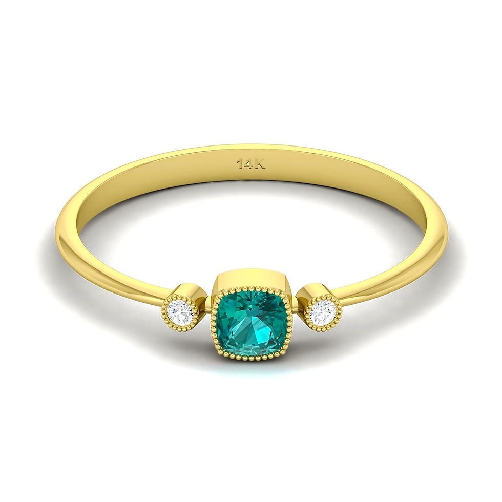 Thumbnail: .10 CTW DIAMOND RING WITH 14K YELLOW GOLD