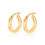 Thumbnail: 10K YELLOW GOLD SMALL SQUARED EDGE HOOP EARRINGS