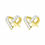 Miniatura: 1/10 CTW ROUND DIAMOND HEART EARRINGS 10K YELLOW GOLD