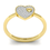 Miniatura: .10 CTW YELLOW GOLD ROUND DIAMOND HEART RING 10K