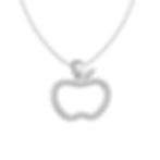 Miniatura: 1/5 CTTW DIAMOND APPLE PENDANT AND CHAINS 10K WHITE GOLD ROUND