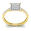 Miniatura: 1/3 CTW ROUND YELLOW DIAMOND SQUARE RING 10K YELLOW GOLD