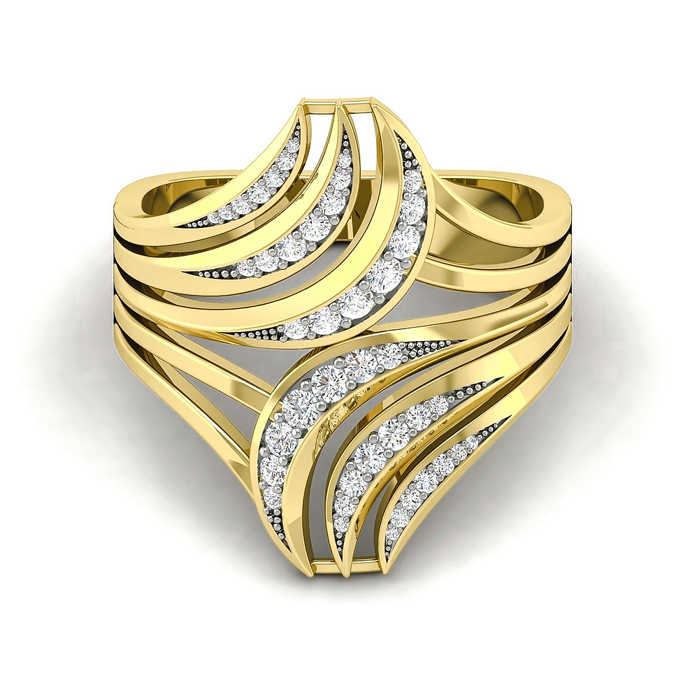 Miniatura: .05 CTW YELLOW GOLD ROUND DIAMOND RING 10K