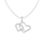 Miniatura: 1/10 CTTW DIAMOND DOUBLE HEART PENDANT AND CHAINS 10K WHITE GOLD ROUND