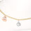 Miniatura: 10K THREE TONE GOLD HEART CHARM ANKLET