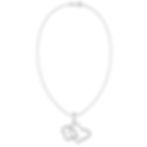 Thumbnail: 1/10 CTTW DIAMOND DOUBLE HEART PENDANT AND CHAINS 10K WHITE GOLD ROUND
