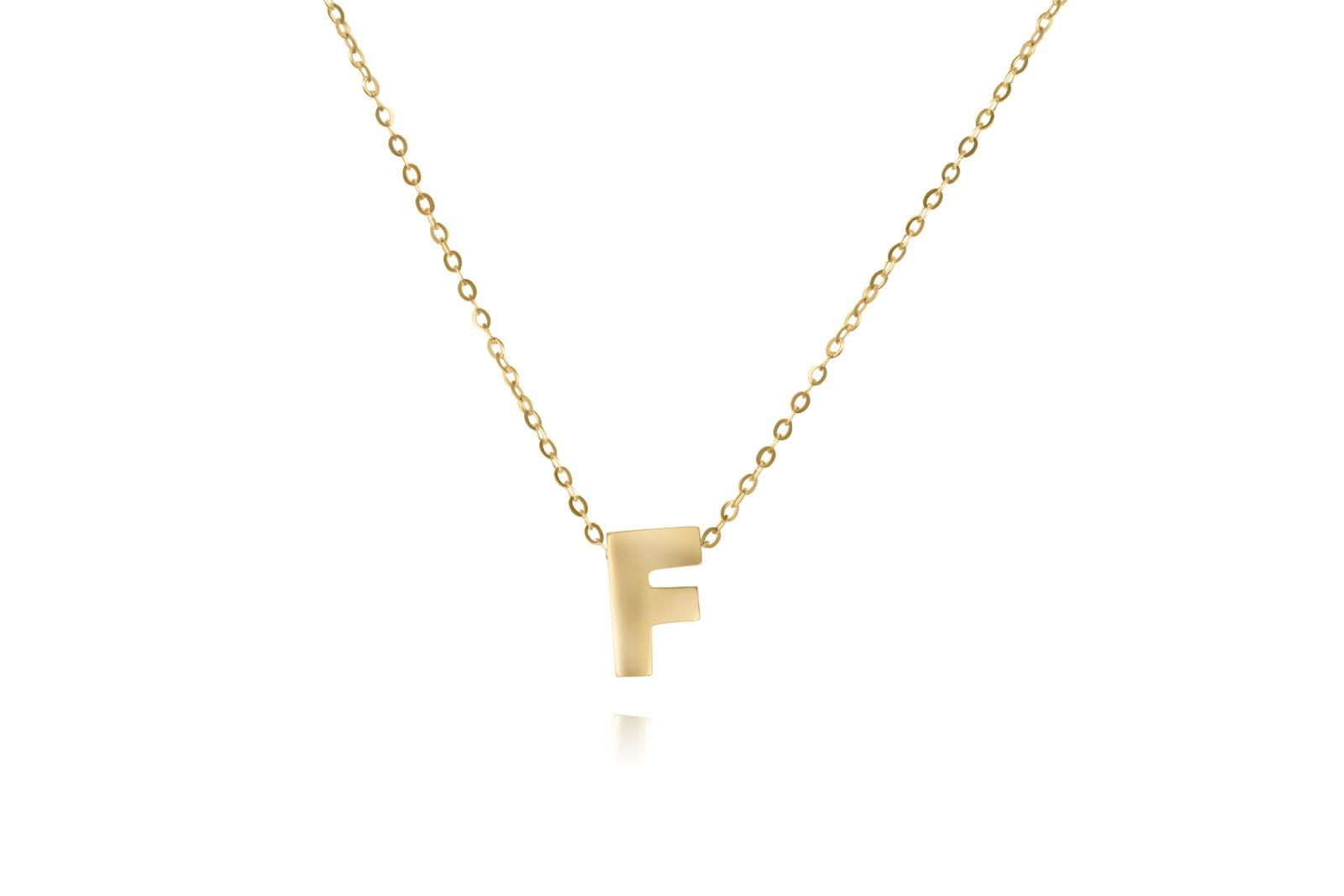 14K YELLOW GOLD INITIAL PENDANT NECKLACE