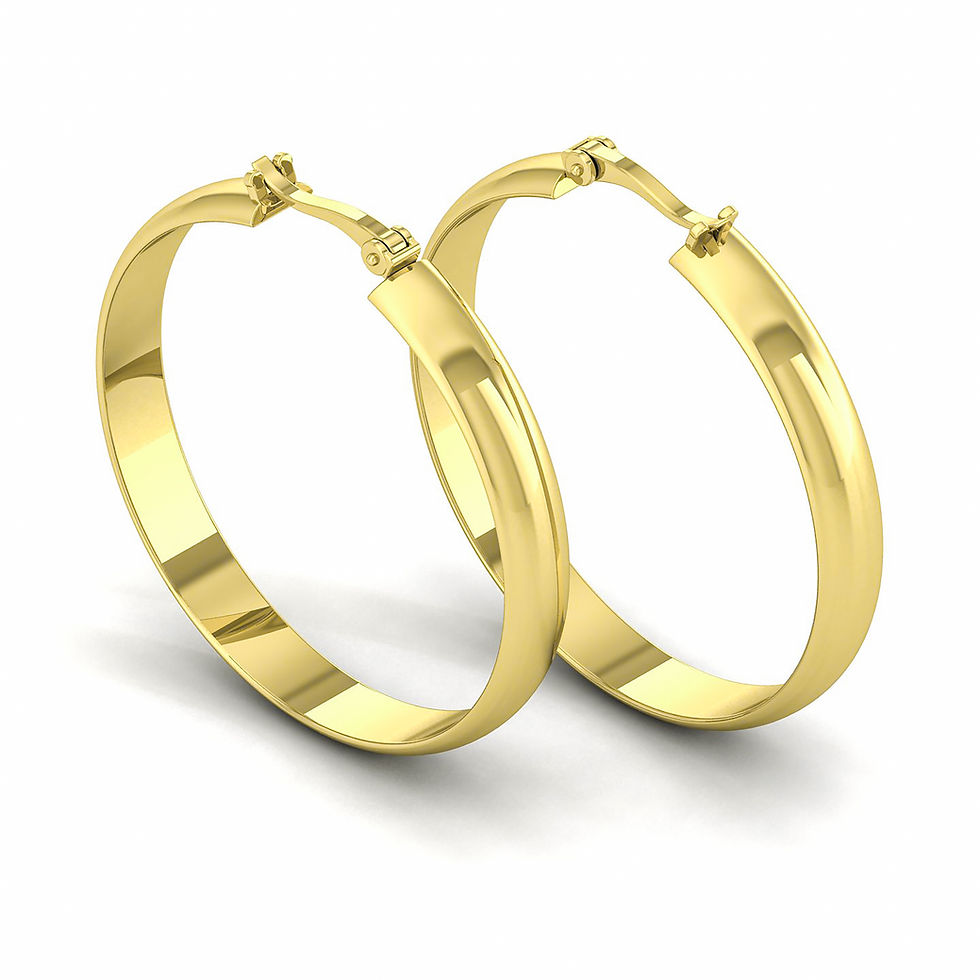 Thumbnail: 14KT YELLOW GOLD HOOP EARRINGS