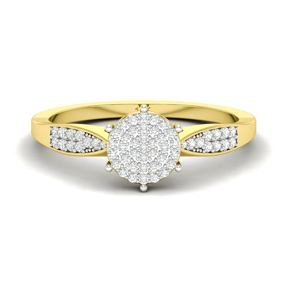 Miniatura: 1/5 CTW 10K YELLOW GOLD ROUND DIAMOND CLUSTER RING