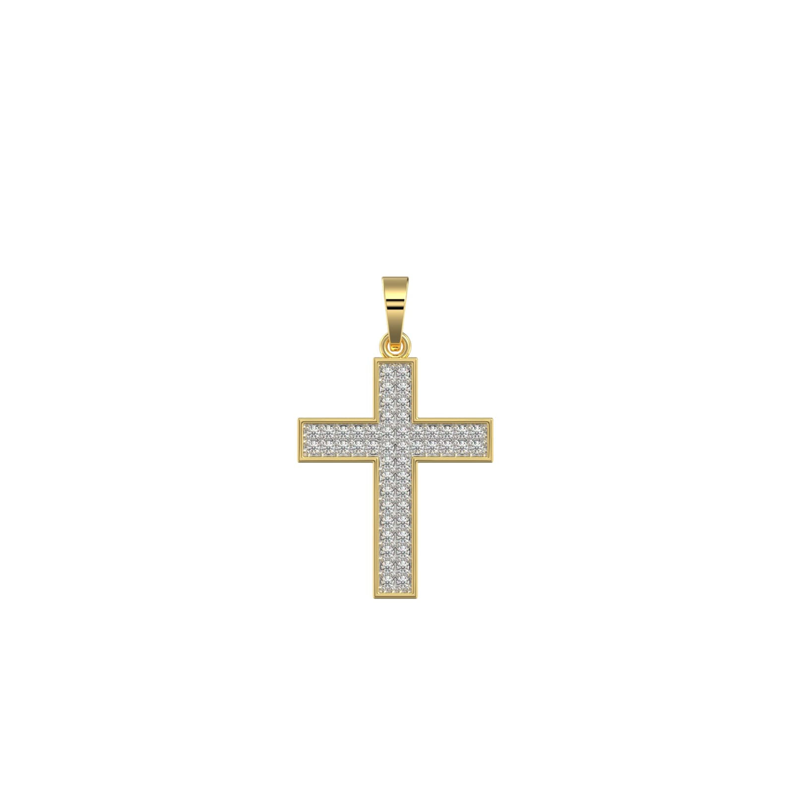 1/6 CTW ROUND DIAMOND CROSS PENDANT 10K YELLOW GOLD