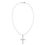 Miniatura: 1/6 CTTW DIAMOND RELIGIOUS CROSS PENDANT AND CHAINS 10K WHITE GOLD ROUND