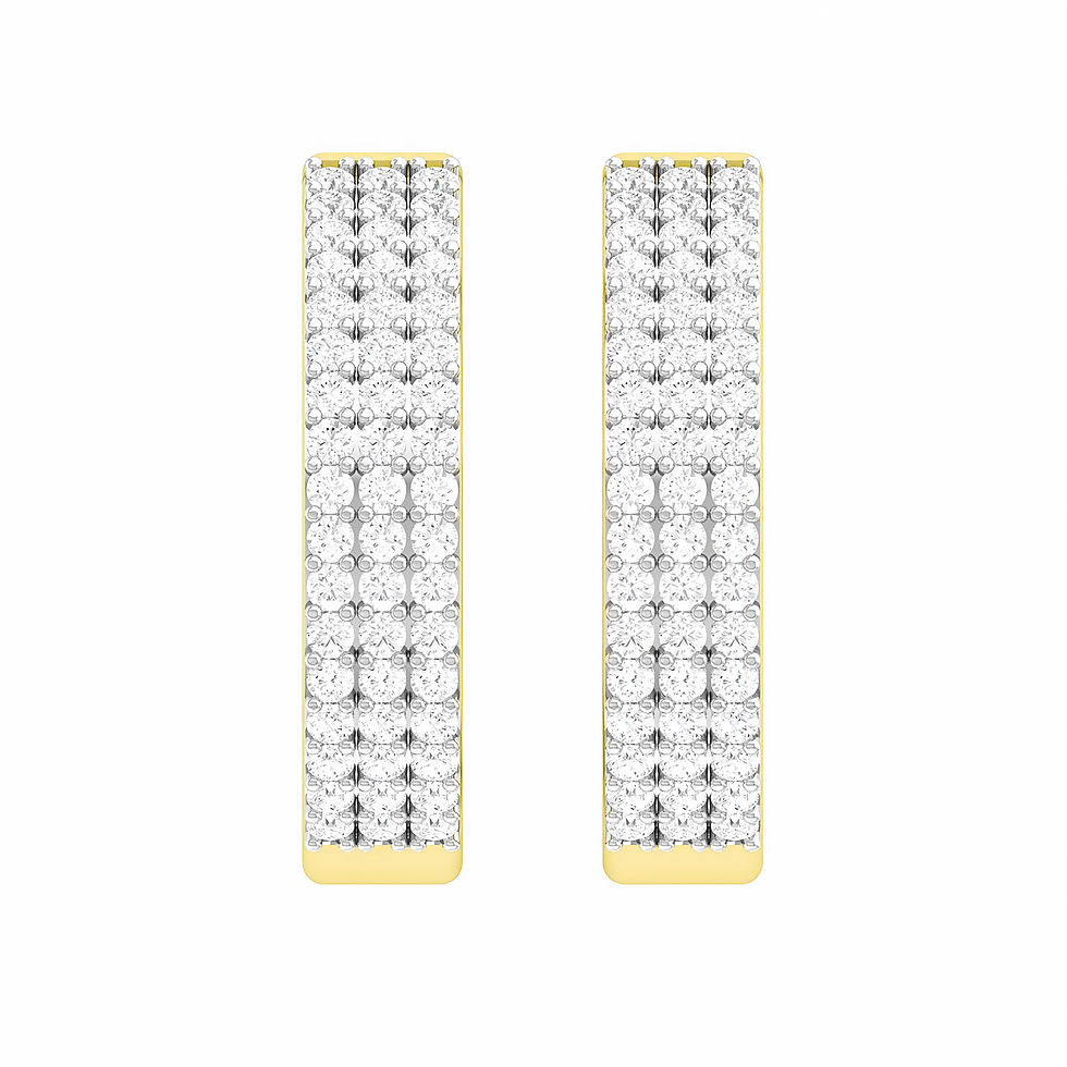 Thumbnail: 1/4 CTTW 10K YELLOW GOLD ROUND DIAMOND HOOP EARRINGS