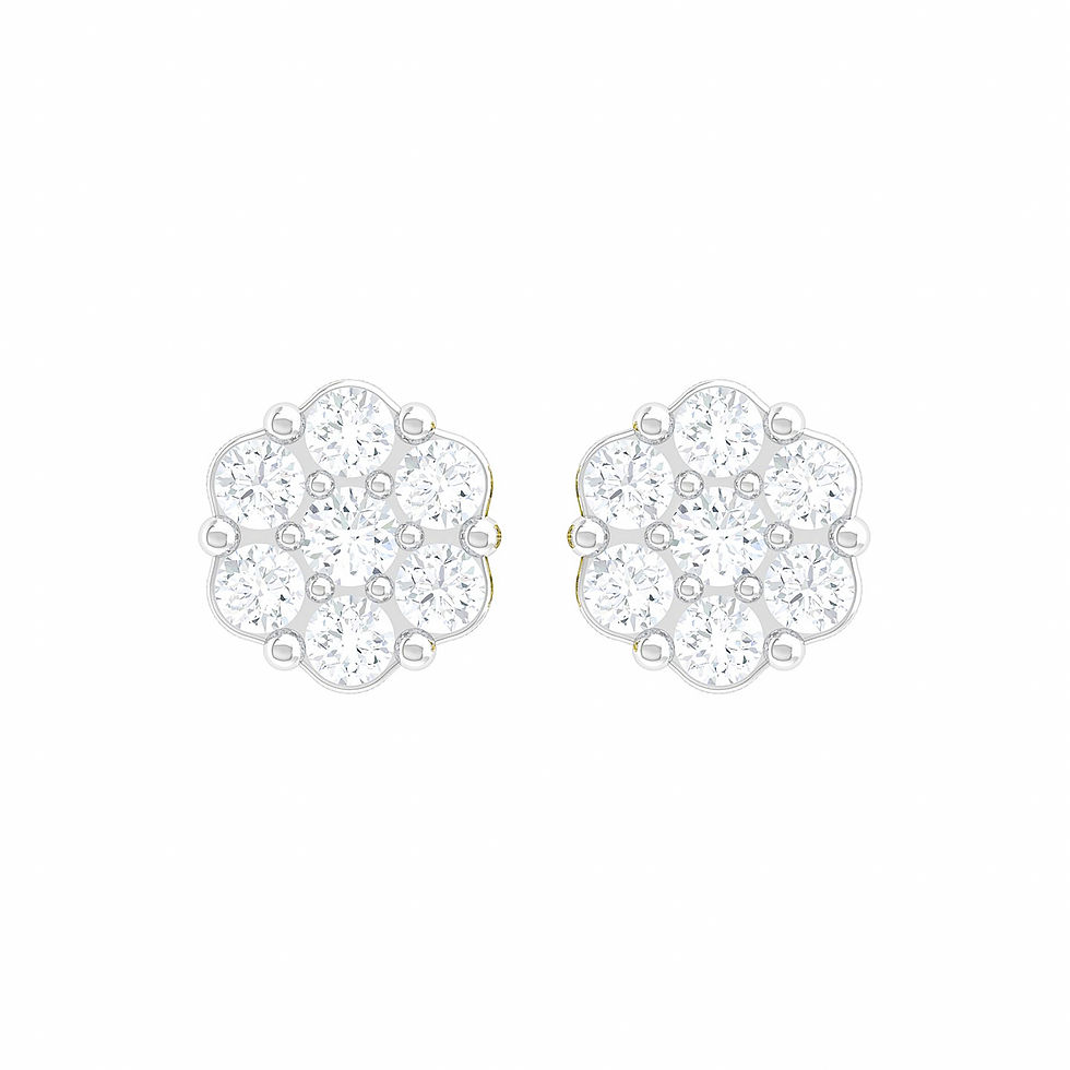 Miniatura: 1/3 CTW ROUND DIAMOND FLOWER CLUSTER EARRINGS 10K YELLOW GOLD