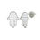 Miniatura: 1/5 CTW ROUND DIAMOND HAMSA EARRINGS 10K WHITE GOLD