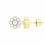 Miniatura: 14K YELLOW ROUND DIAMOND FLOWER CLUSTER EARRINGS GOLD 1/4 CTW