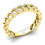 Miniatura: .16 CTW YELLOW GOLD ROUND DIAMOND CUBAN LINK STACKABLE BAND RING 10K