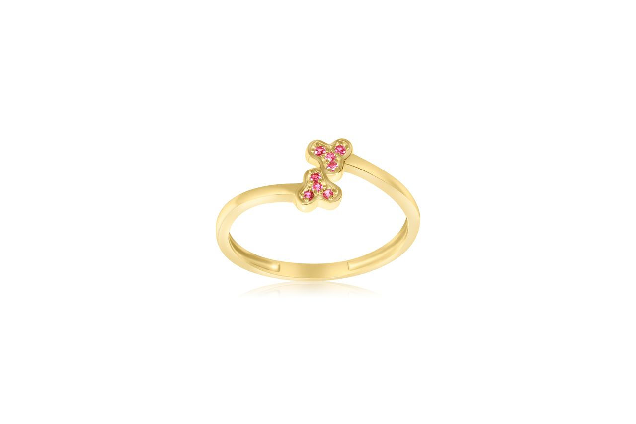 14K YELLOW GOLD CZ RING