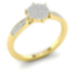 Thumbnail: 1/5 CTW DIAMOND CLUSTER RING WITH 10K YELLOW GOLD