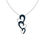 Miniatura: 1/5 CTTW DIAMOND HEART PENDANT AND CHAINS 10K WHITE GOLD ROUND BLUE