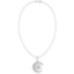 Thumbnail: 1/4 CTTW DIAMOND CRESCENT MOON STAR PENDANT AND CHAINS 10K WHITE GOLD ROUND