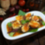 E02 Crispy Golden Fried Boiled Eggs with Fried Shallot & Dried Chillis